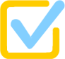 blue & yellow tick box